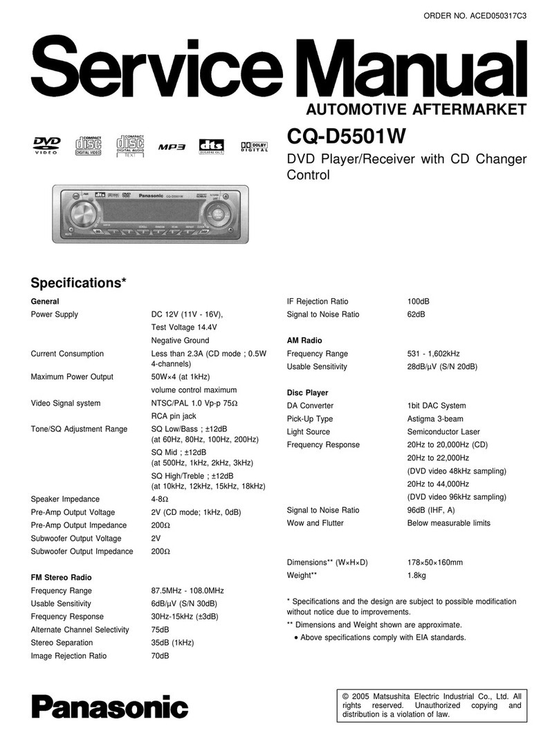 Panasonic CQ-D5501W Service manual