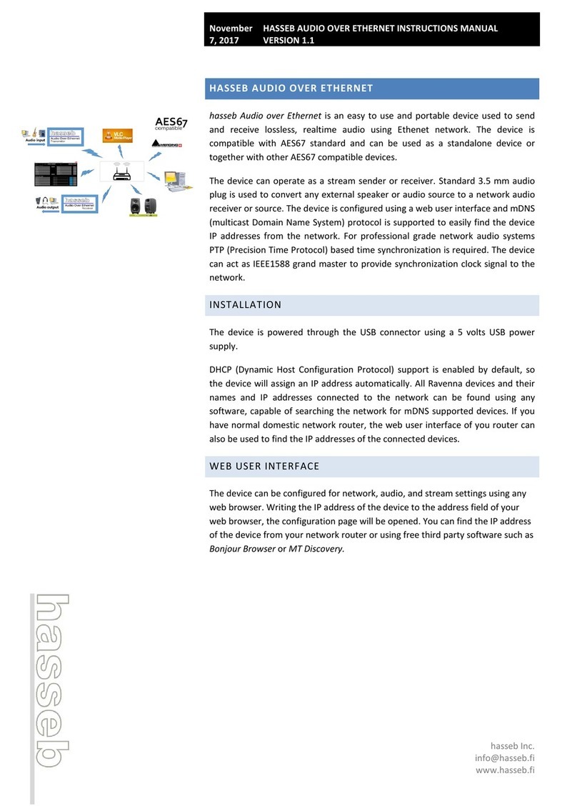 HASSEB Audio over Ethernet User manual