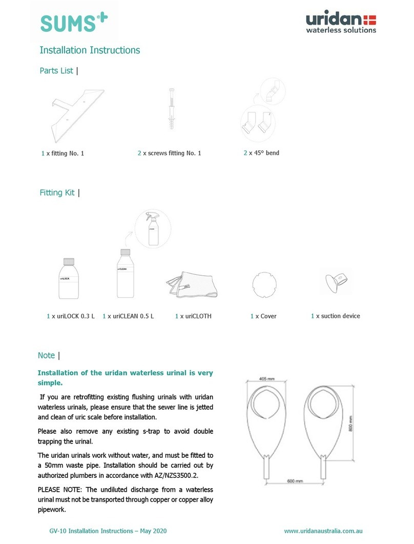 SUMS uridan ADMIRAL GV-10 Installation instruction SUMS uridan ADMIRAL GV-10 Installation instruction