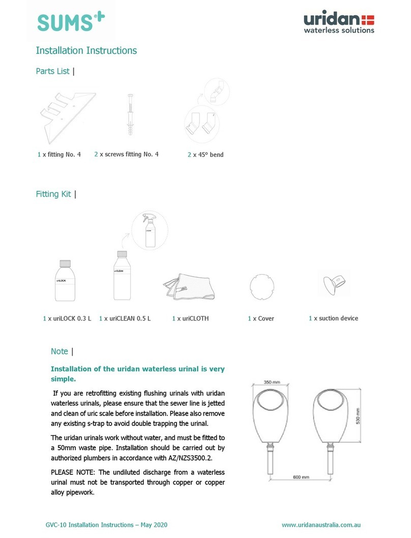 SUMS uridan CADET GVC-10 Installation instruction SUMS uridan CADET GVC-10 Installation instruction