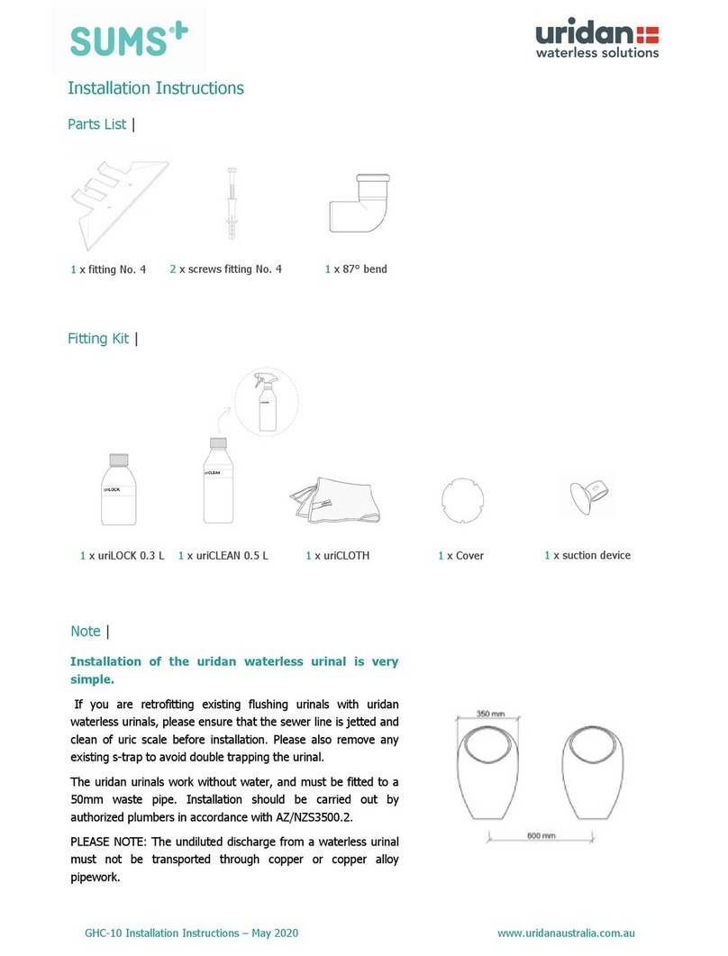 SUMS uridan CADET GHC-10 installation instructions