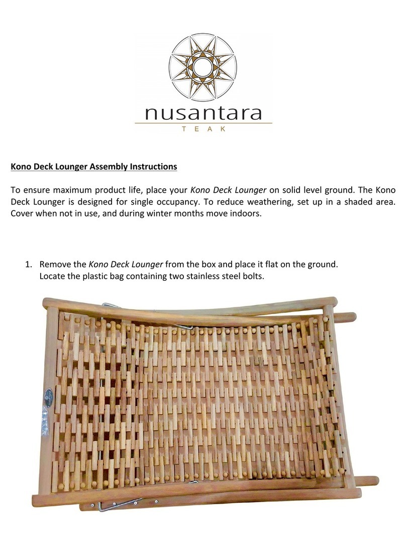 nusantara TEAK Kono Deck Lounger Assembly instructions