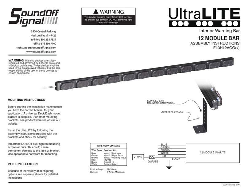 Soundoff Signal UltraLITE EL3H12A20 Series Assembly instructions
