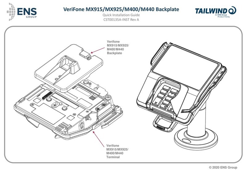 ENS Tailwind VeriFone MX915 Backplate Quick installation guide ENS Tailwind VeriFone MX915 Backplate Quick installation guide