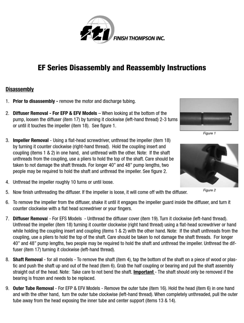 Finish Thompson EF Series Installation instructions