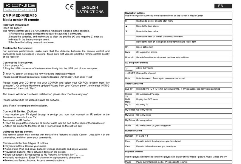 König CMP-MEDIAREM10 User manual