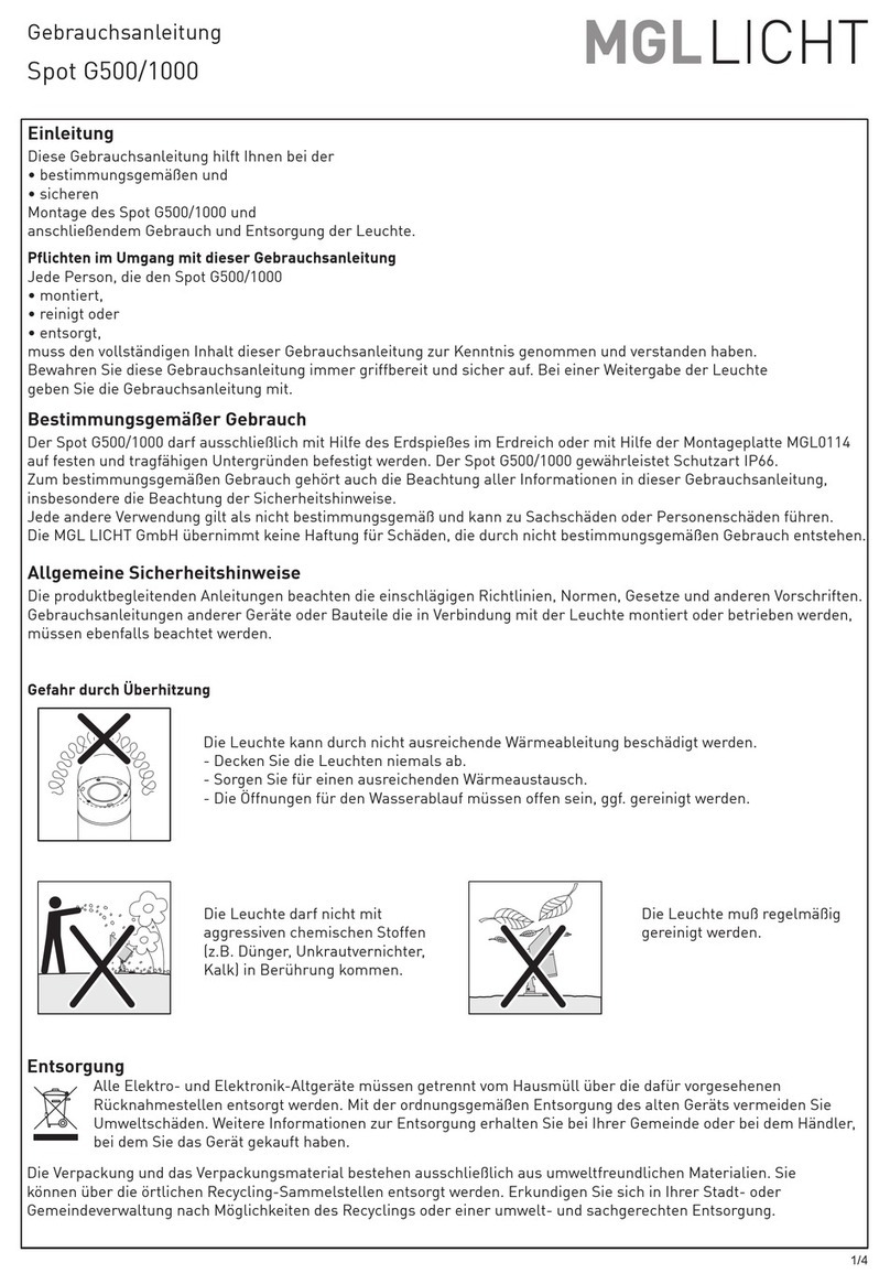 MGL LICHT Spot G500 Mounting instruction