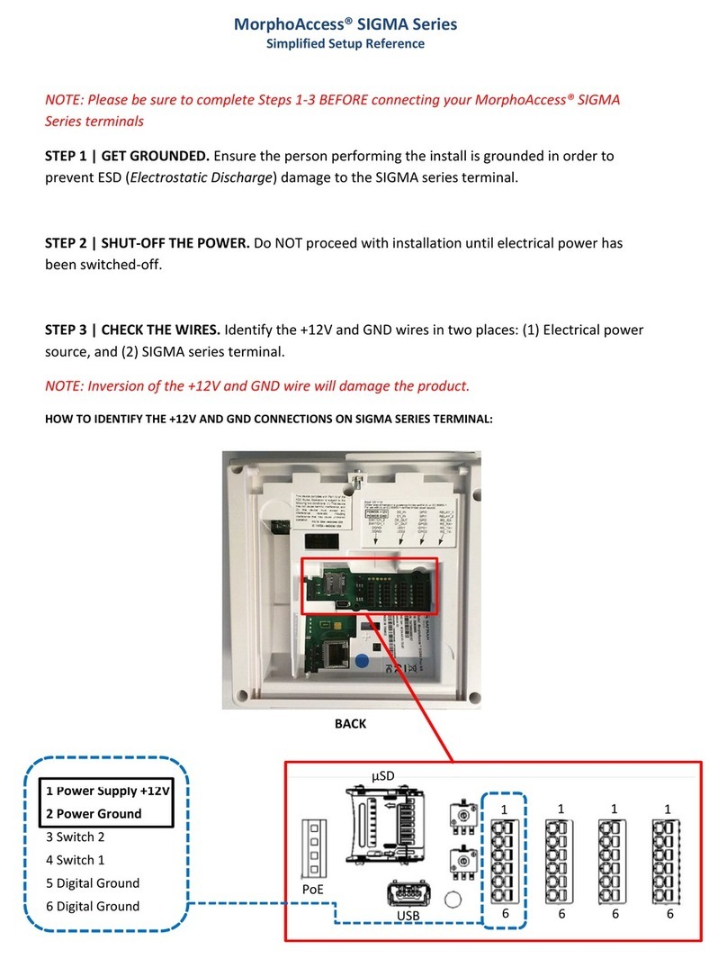 MorphoAccess SIGMA Series Simplified Setup Reference