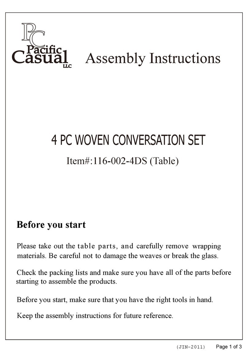 Pacific Casual 116-002-4DS Assembly instructions