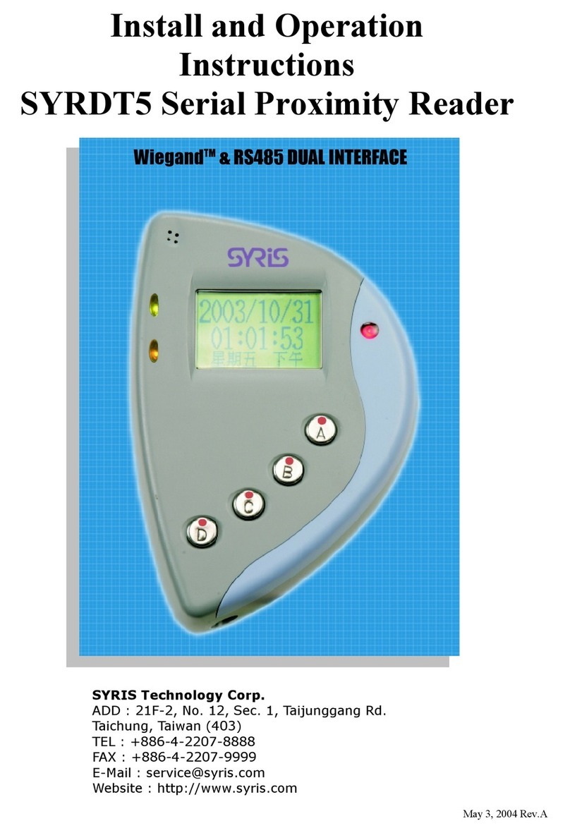 Syris SYRDT5-B Install and operation instructions