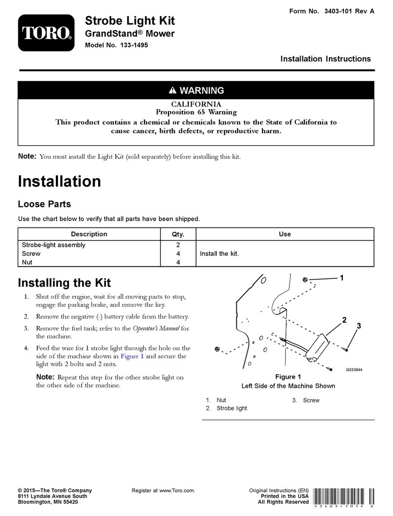 Toro GrandStand 133-1495 installation instructions