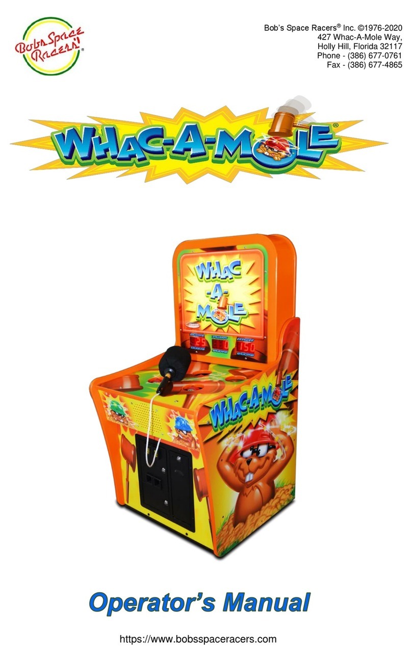 Bob's Space Racers Whac-A-Mole Operator's manual Bob's Space Racers Whac-A-Mole Operator's manual