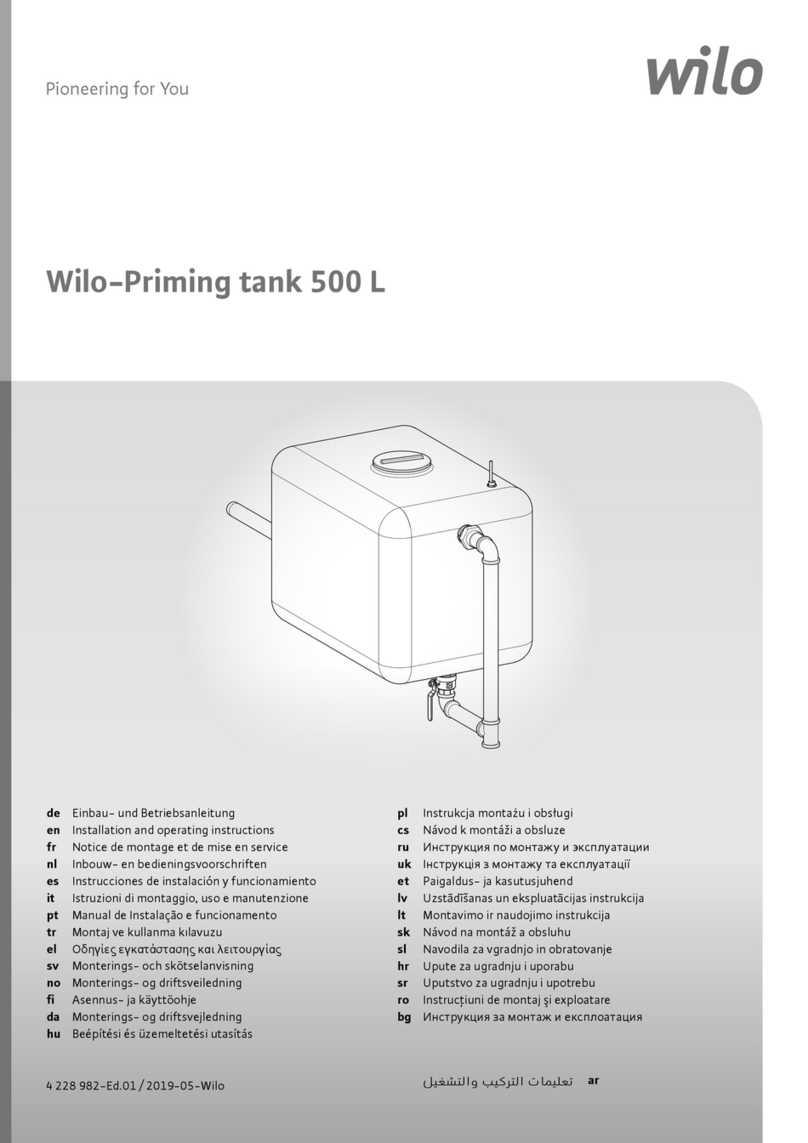 Wilo Priming tank 500 L Installation and operating instructions