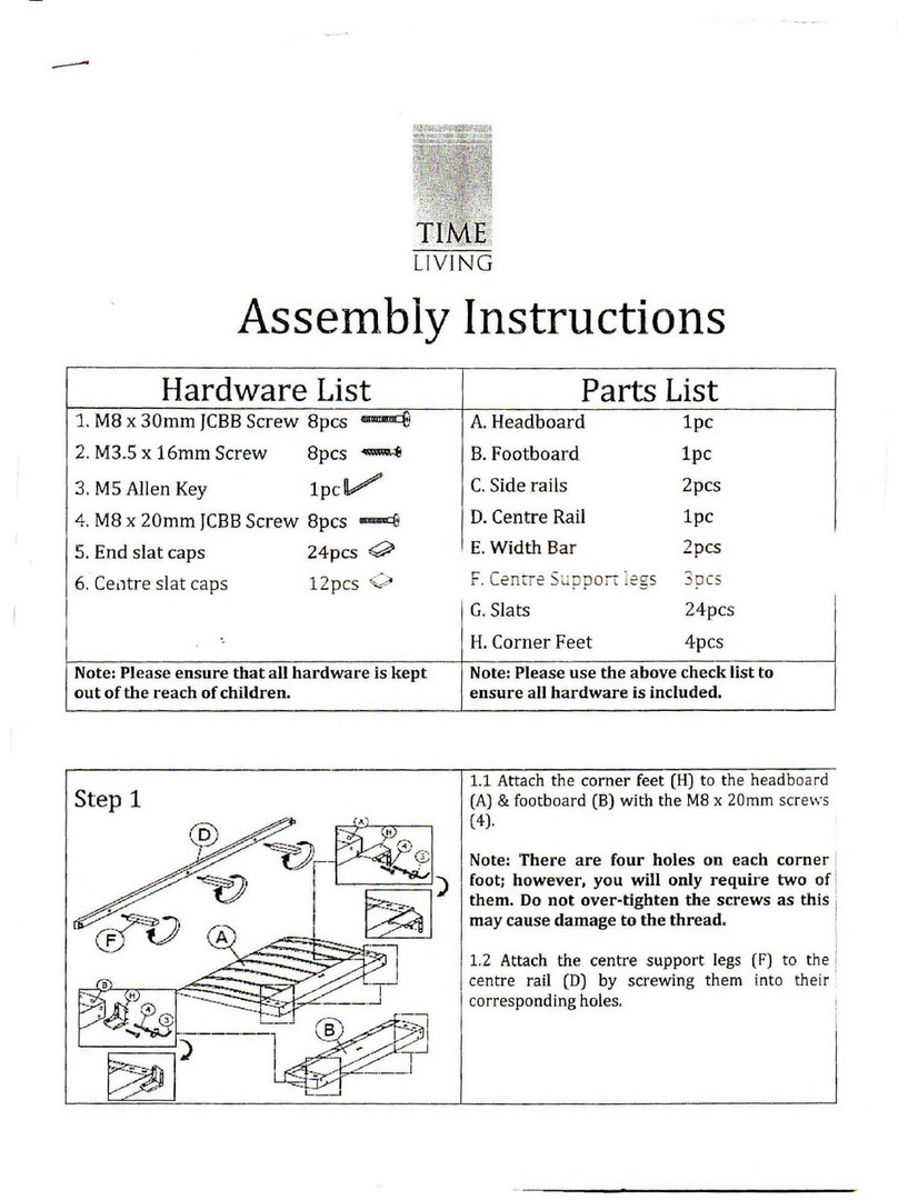 Time Living Braunston Assembly instructions Time Living Braunston Assembly instructions