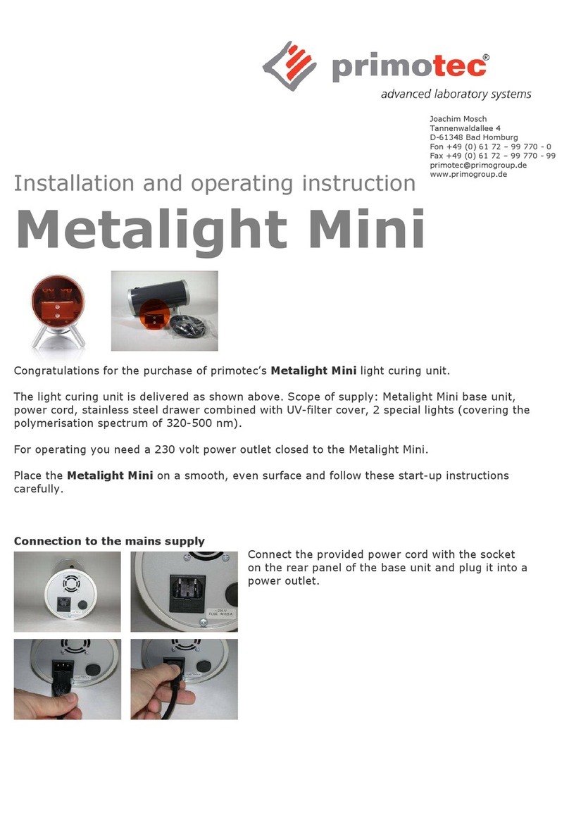 primotec Metalight Mini Installation and operating instruction