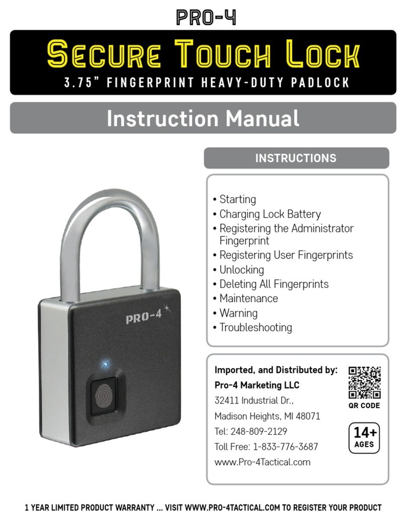 Pro-4 Tactical Secure Touch Lock instruction manual