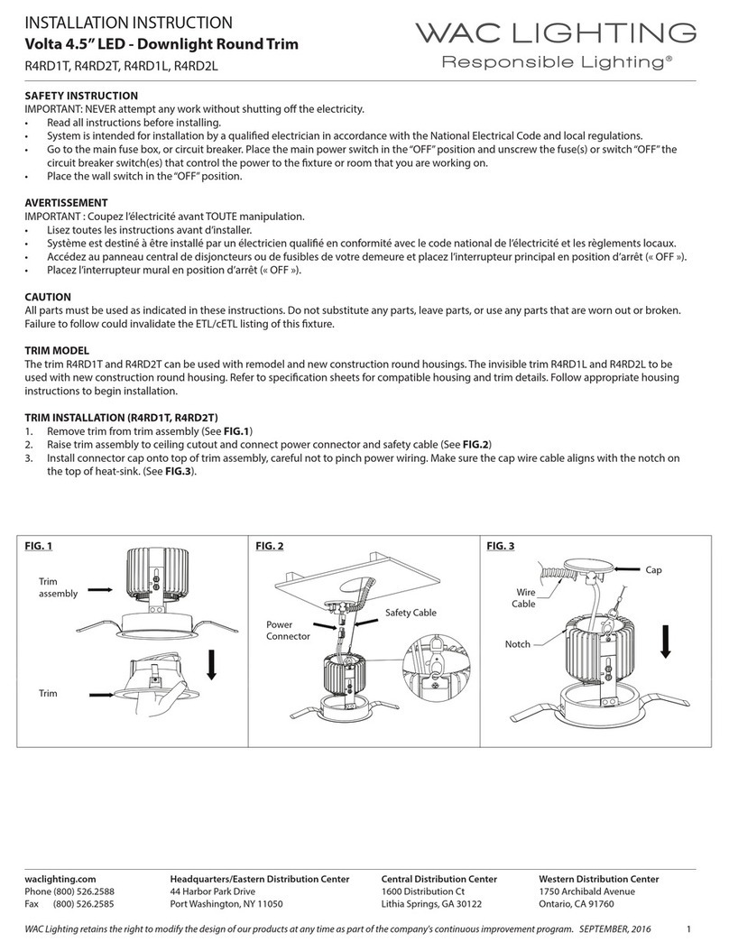 WAC Lighting Volta R4RD1T User manual