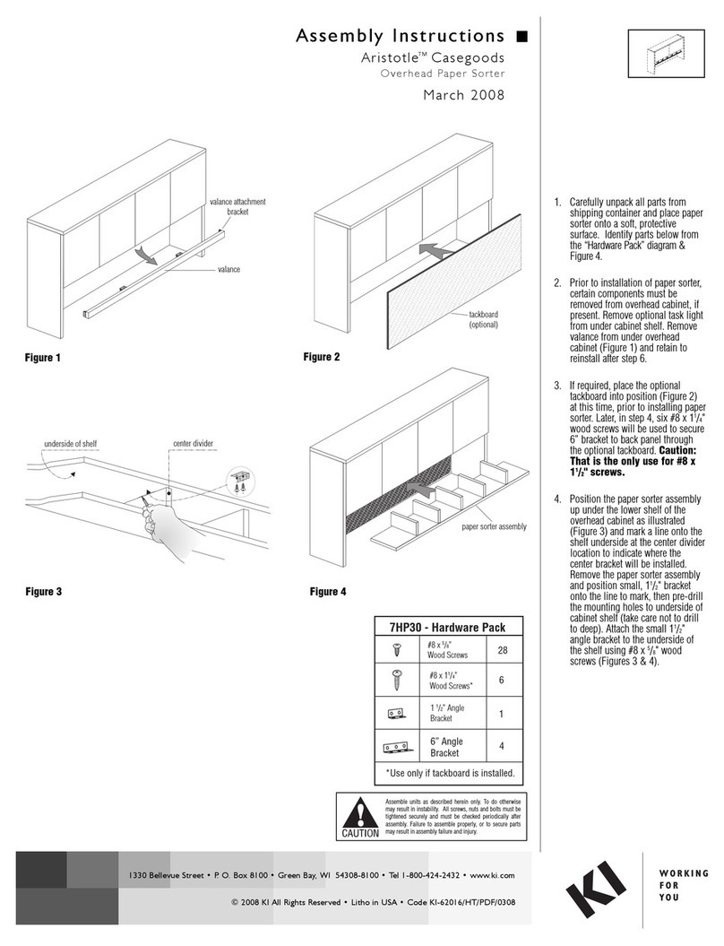 KI Aristotle Casegoods Overhead Paper Sorter User manual