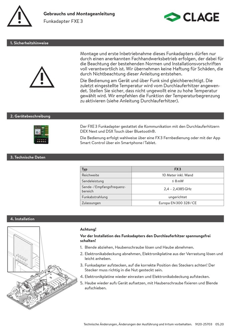 clage FXE 3 User manual