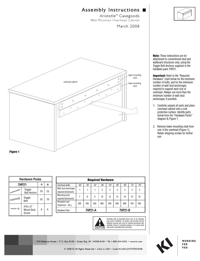 KI Aristotle Casegoods Wall-Mounted Overhead... User manual KI Aristotle Casegoods Wall-Mounted Overhead... User manual