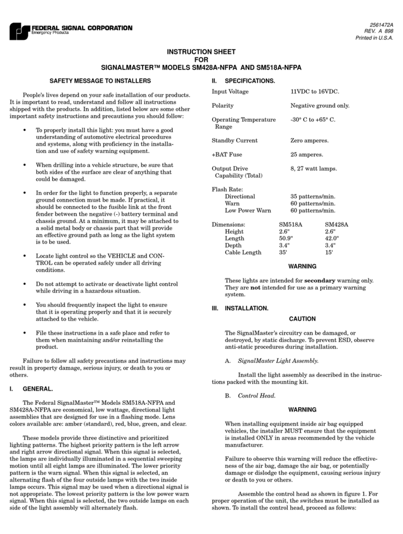 Federal Signal Corporation SIGNALMASTER SM428A-NFPA User manual