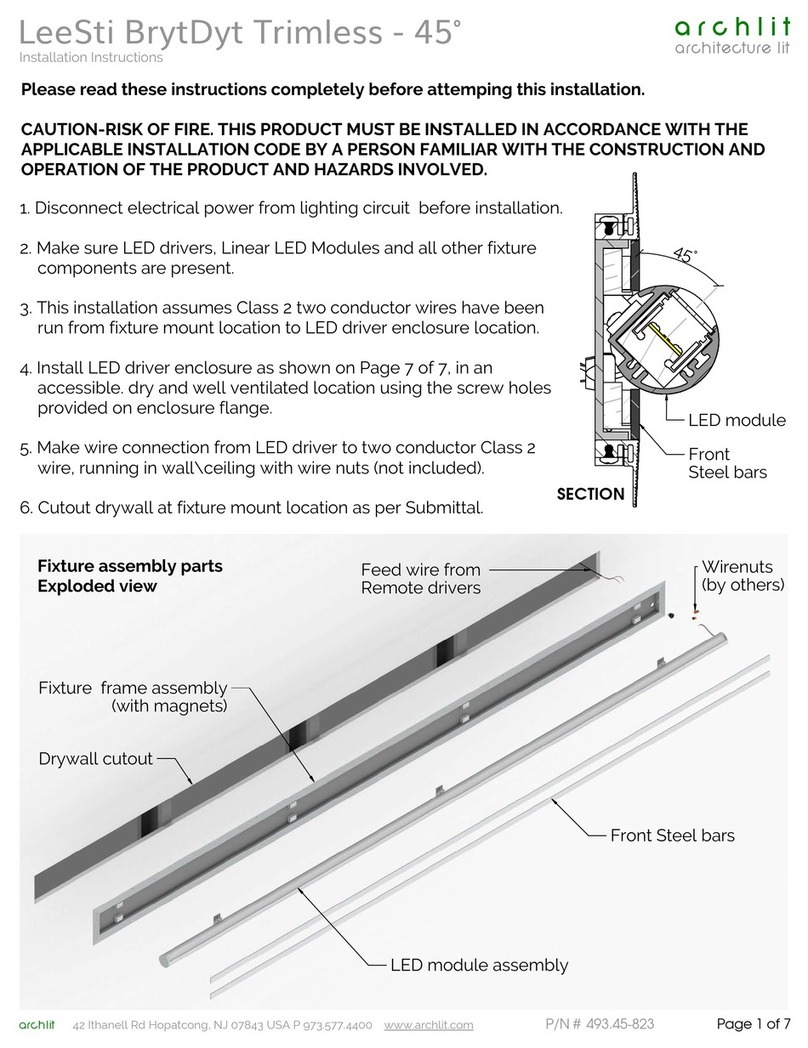 Archlit LeeSti BrytDyt Trimless 45 Degrees installation instructions
