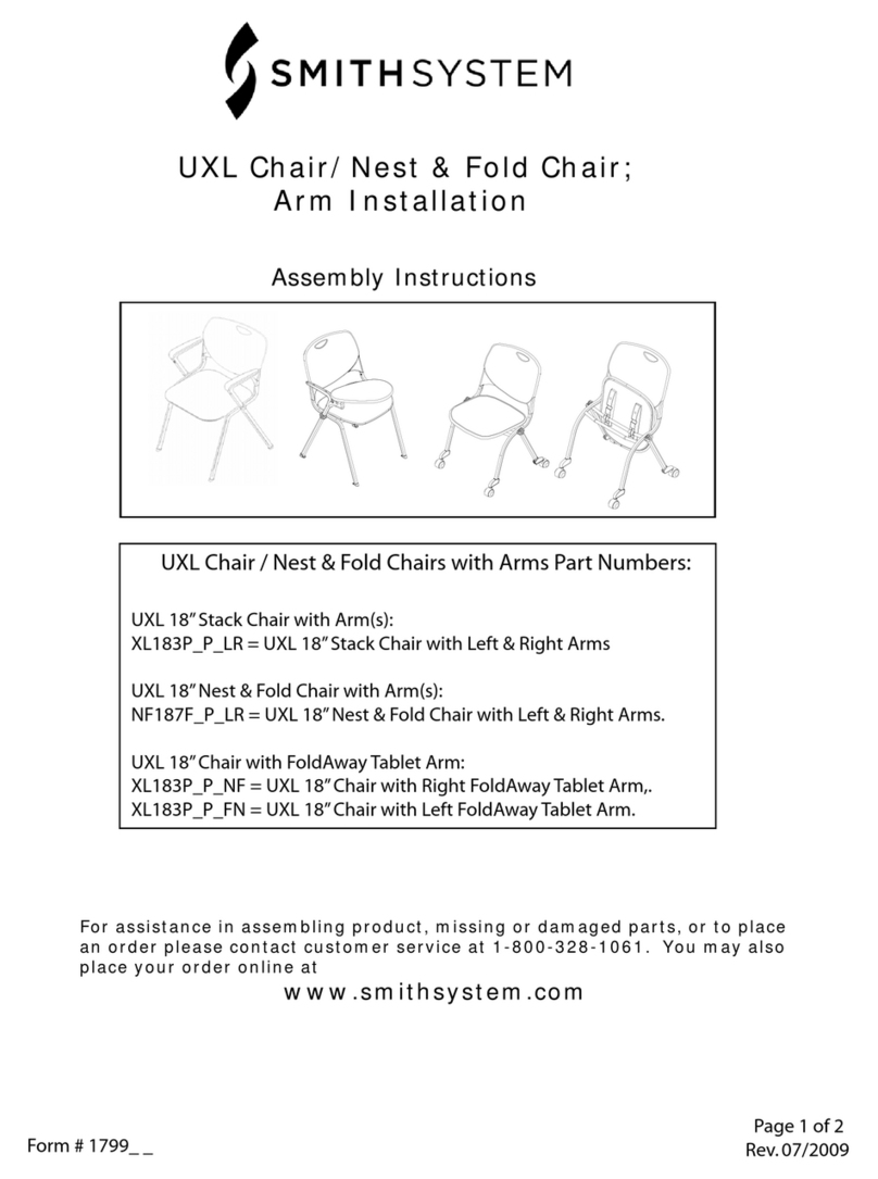SMITH SYSTEM UXL 18” Stack Chair with Arm User manual SMITH SYSTEM UXL 18” Stack Chair with Arm User manual