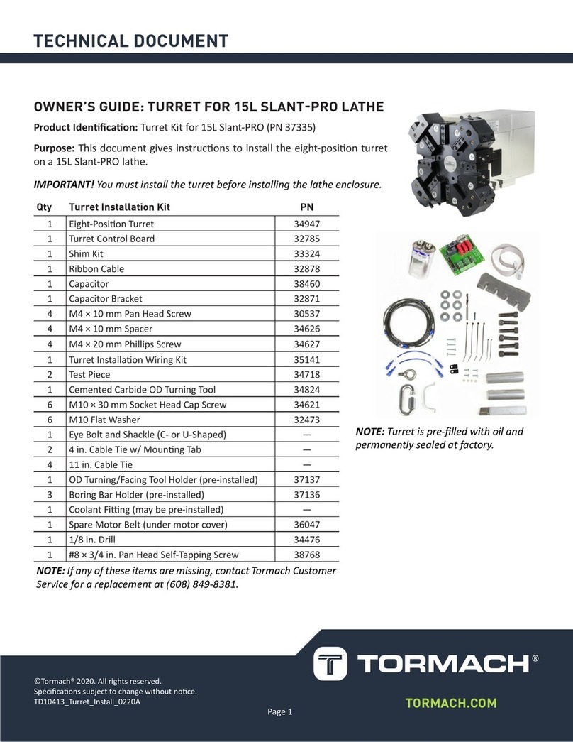 Tormach 37335 User manual