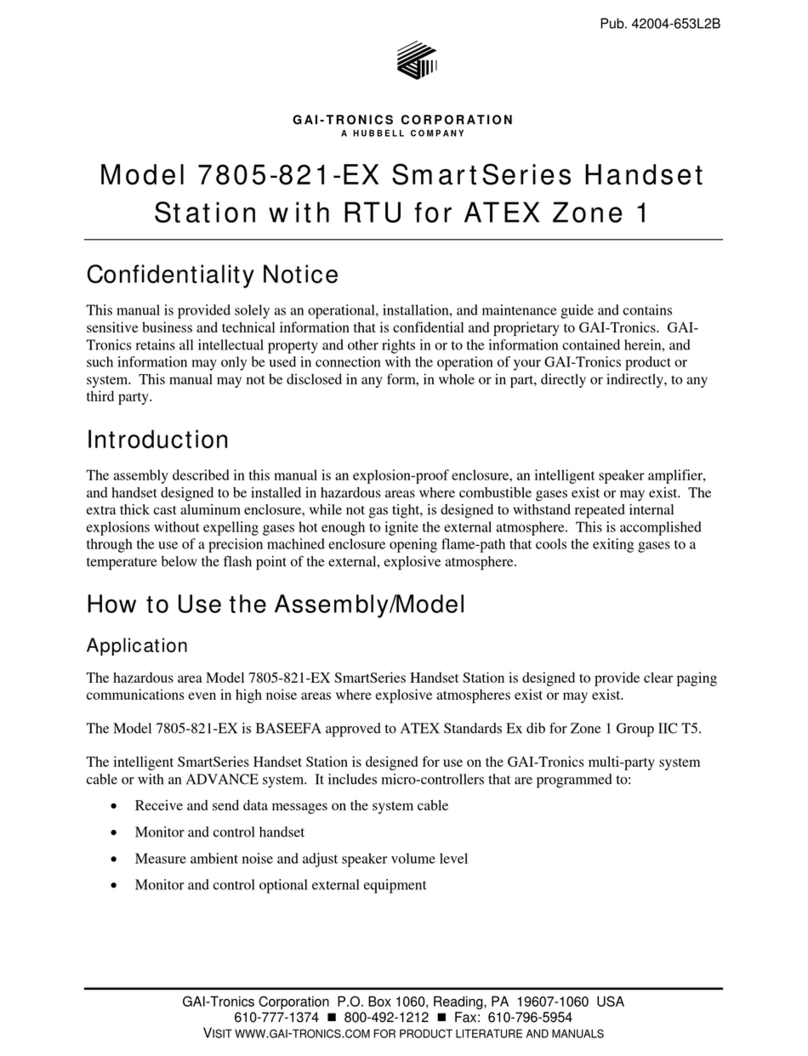 Hubbell GAI-Tronics SmartSeries 7805-821-EX manual