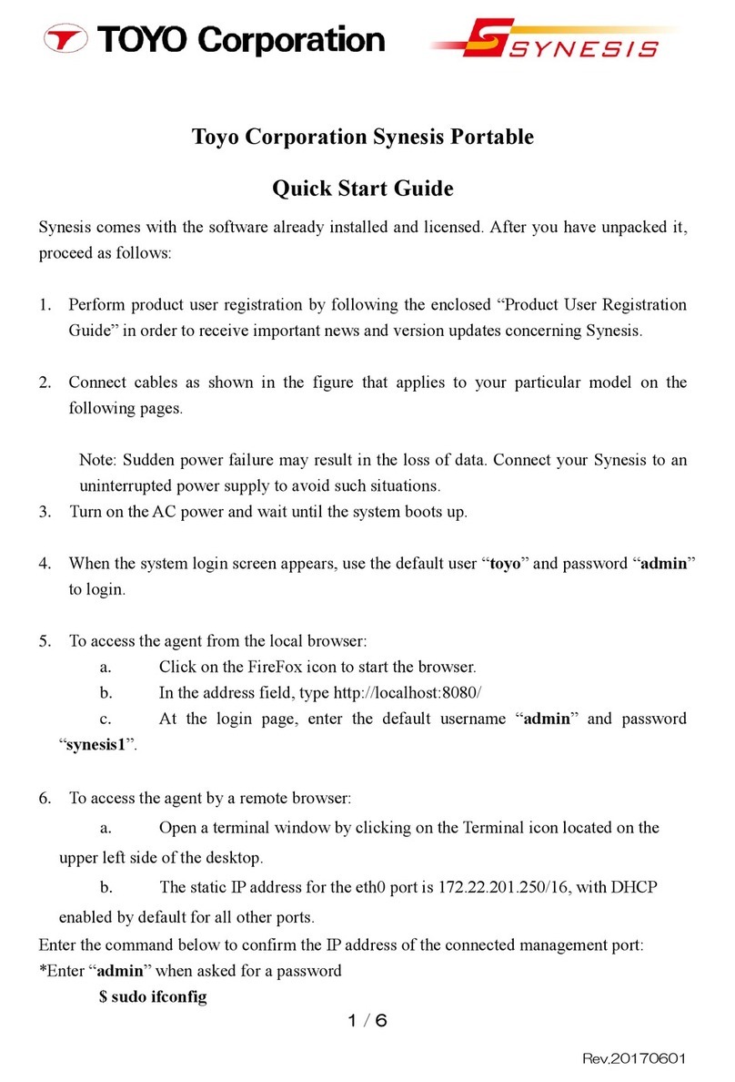 Toyo SYNESIS Portable quick start guide