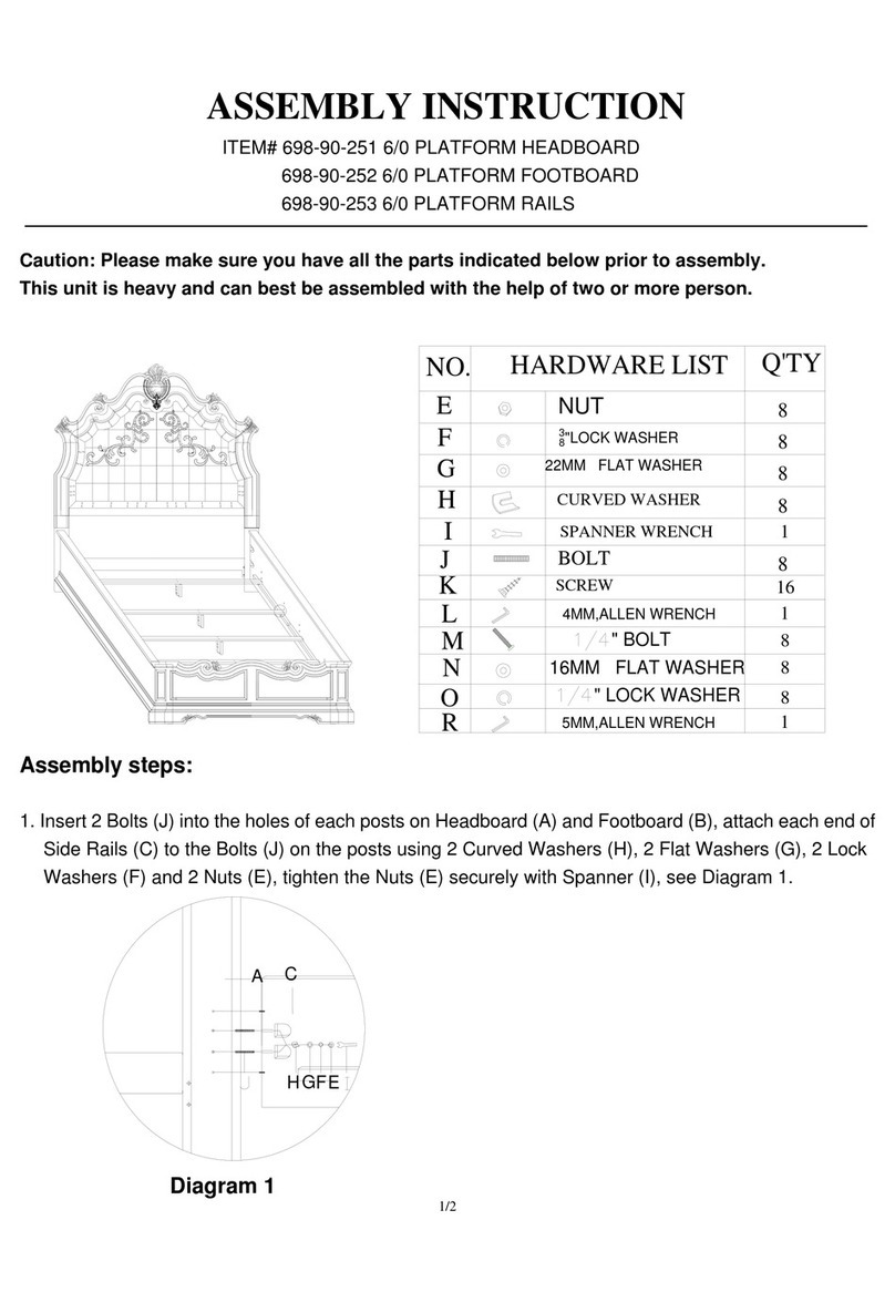 Hooker Furniture Beladora 698-90-251 Assembly instructions
