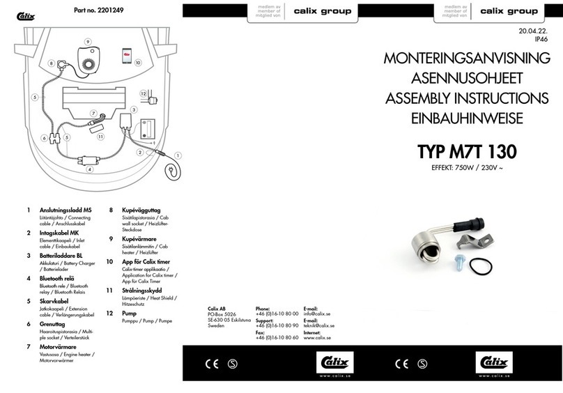 Calix M7T 130 Assembly instructions Calix M7T 130 Assembly instructions