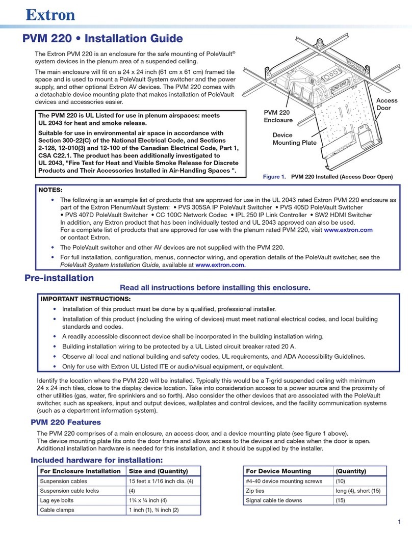 Extron electronics PVM 220 installation guide Extron electronics PVM 220 installation guide