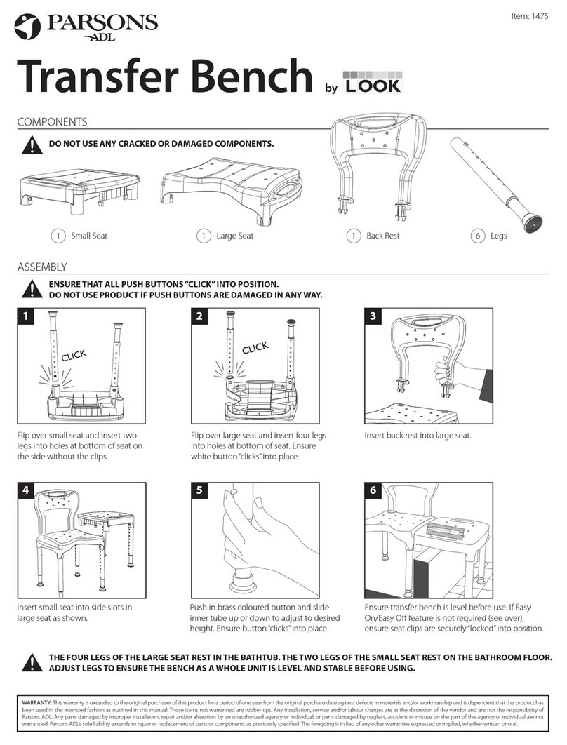 PARSONS ADL LOOK Transfer Bench 1475 manual