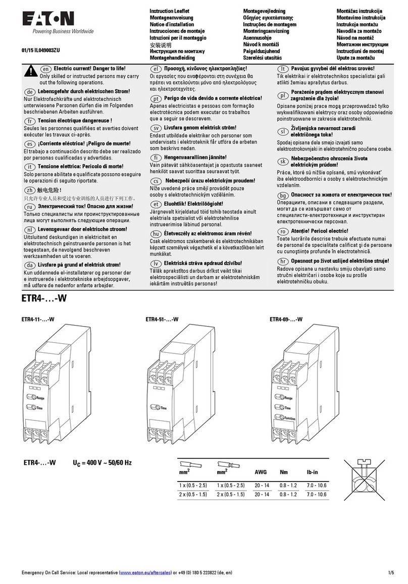 Eaton ETR4 W Series Instruction leaflet