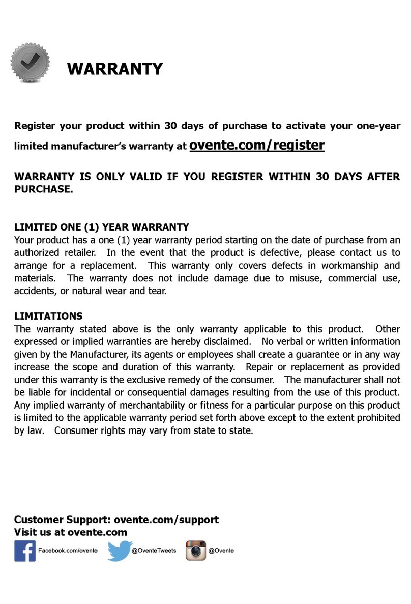 Ovente MPWD3185 1 7 Series instruction manual