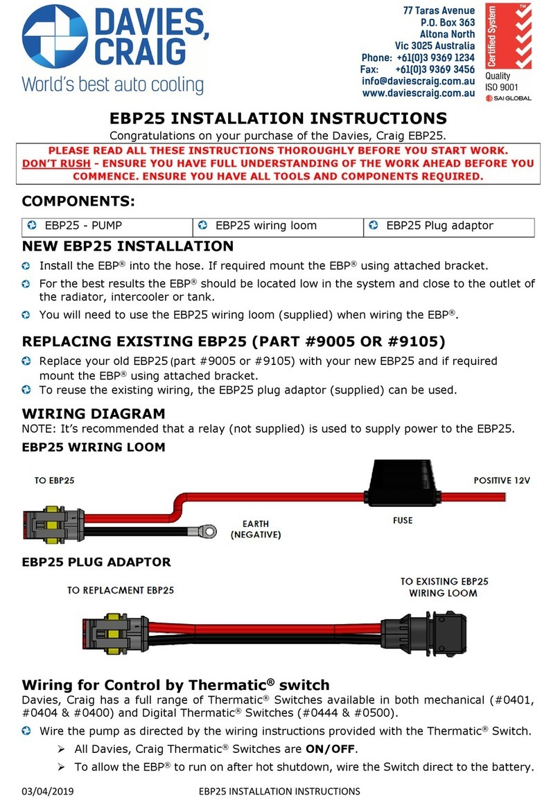 Davies Craig EBP25 User manual