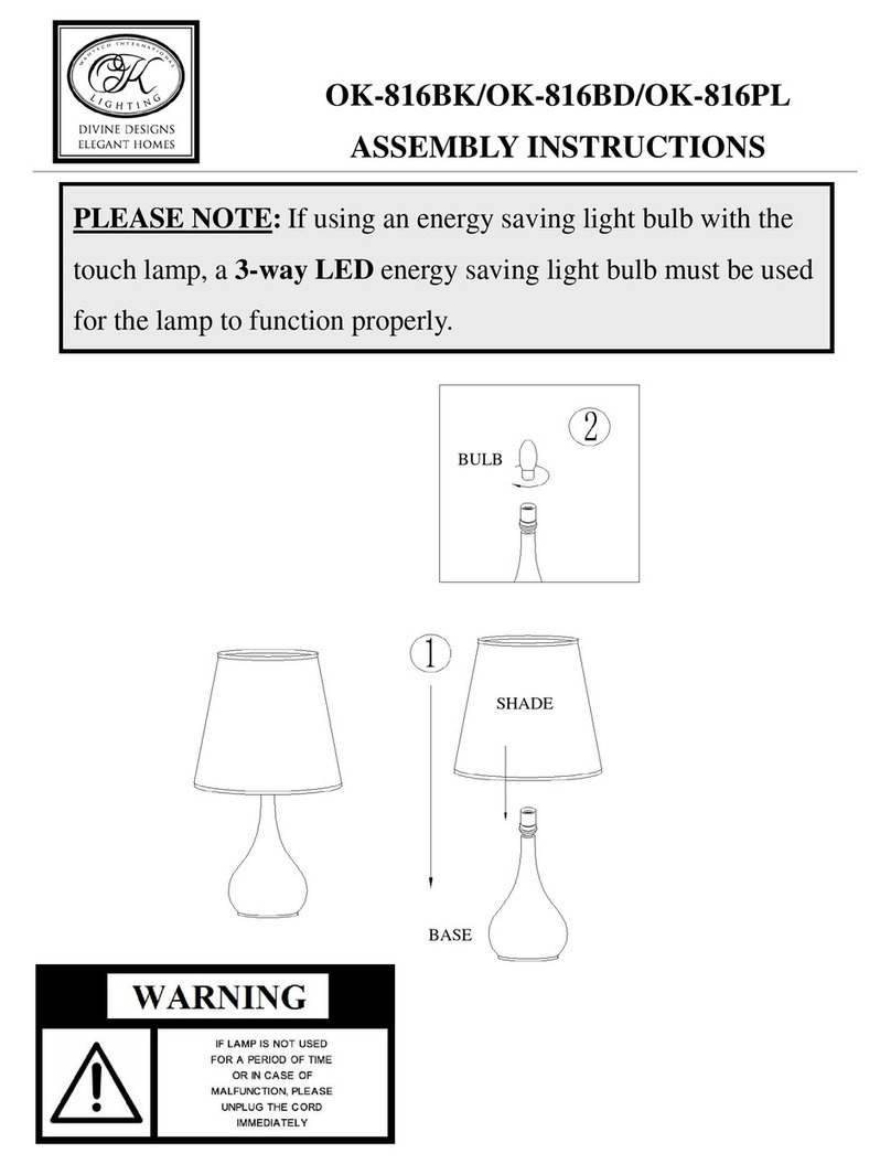 Ok Lighting OK-816BK Assembly instructions