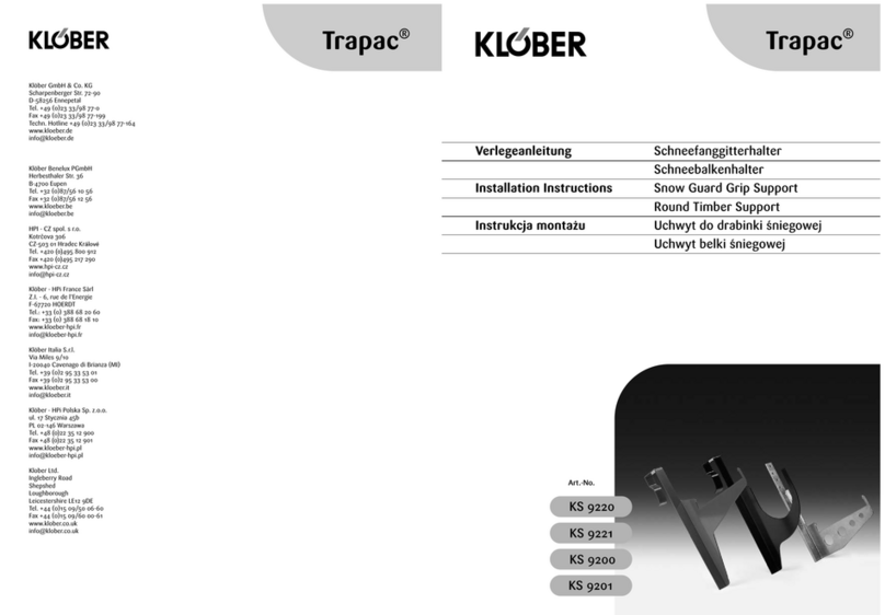 KLOBER Trapac KS 9220 User manual