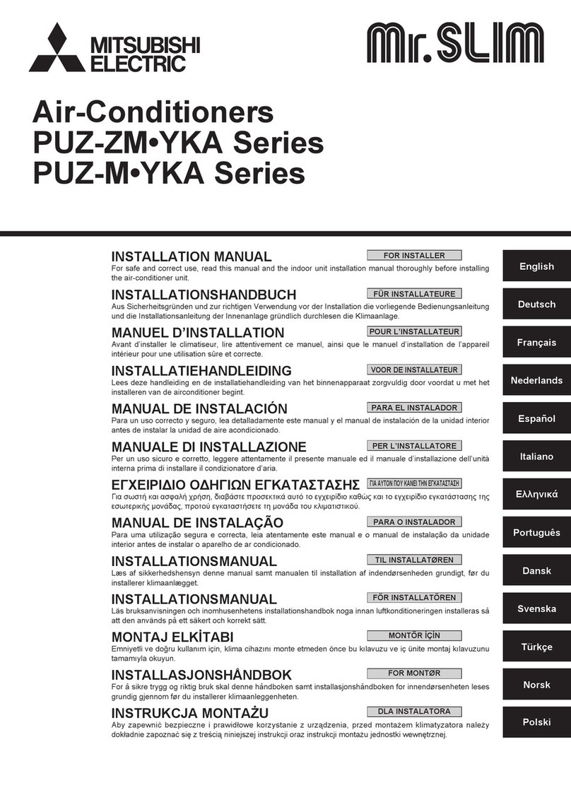 Mitsubishi Electric Mr.Slim PUZ-ZM YKA Series User manual Mitsubishi Electric Mr.Slim PUZ-ZM YKA Series User manual