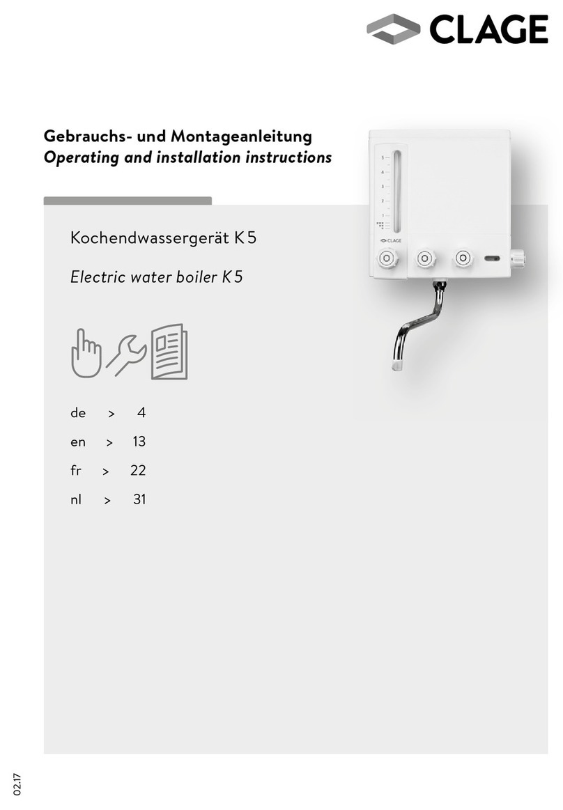 clage K5 Operating and installation instructions