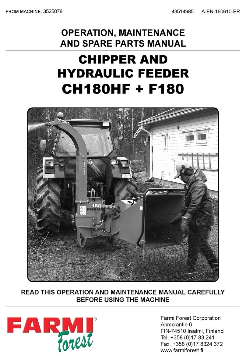 Farmi Forest Corporation CH180HF OPERATION, MAINTENANCE AND SPARE PARTS MANUAL