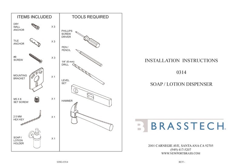 Brasstech 0314 installation instructions