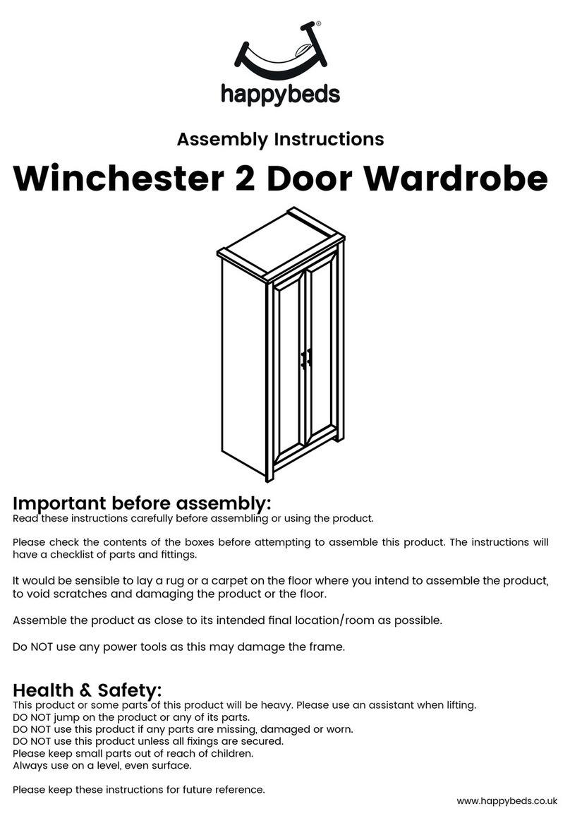 Happy Beds Winchester 2 Door Wardrobe Assembly instructions Happy Beds Winchester 2 Door Wardrobe Assembly instructions