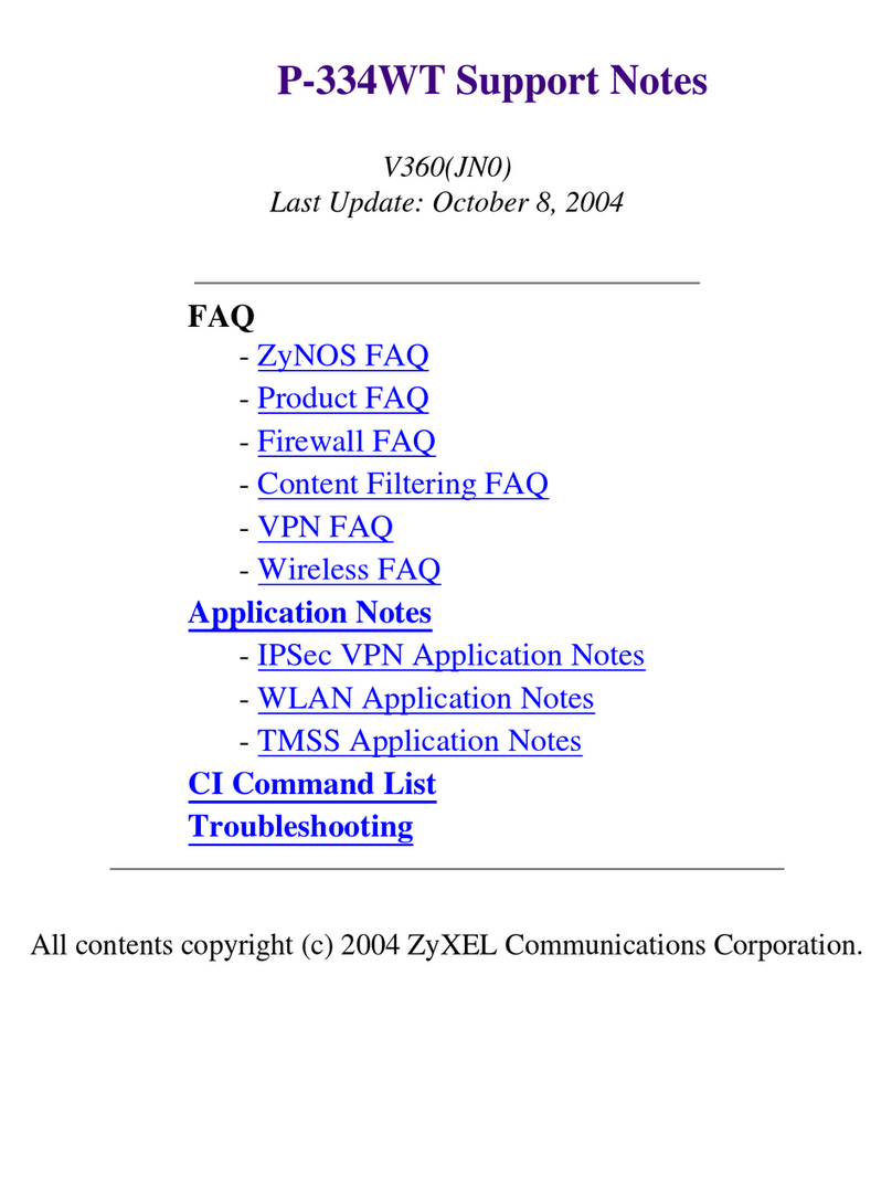 ZyXEL Communications P-334WT Support notes