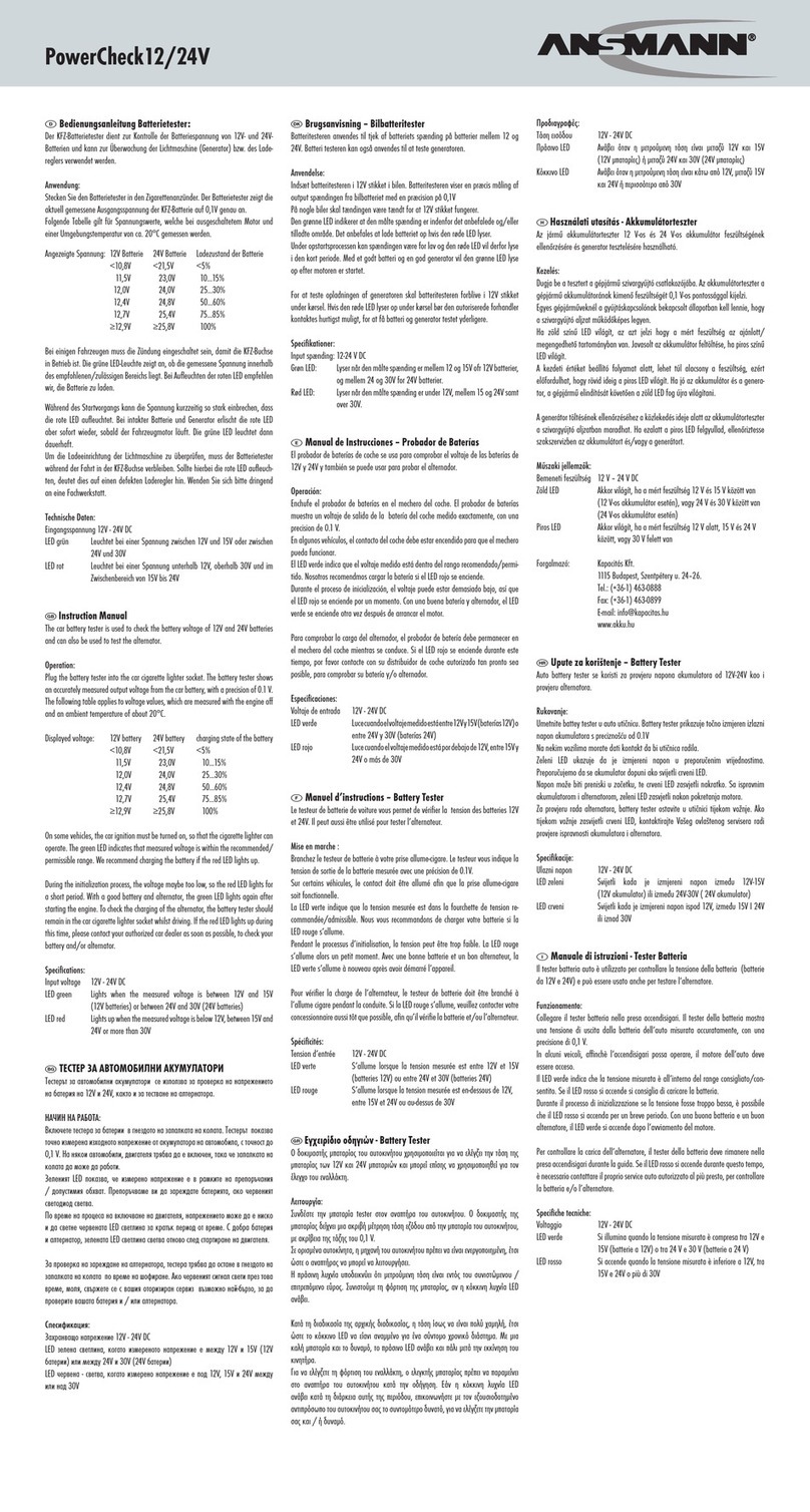 ANSMANN PowerCheck 12/24V User manual