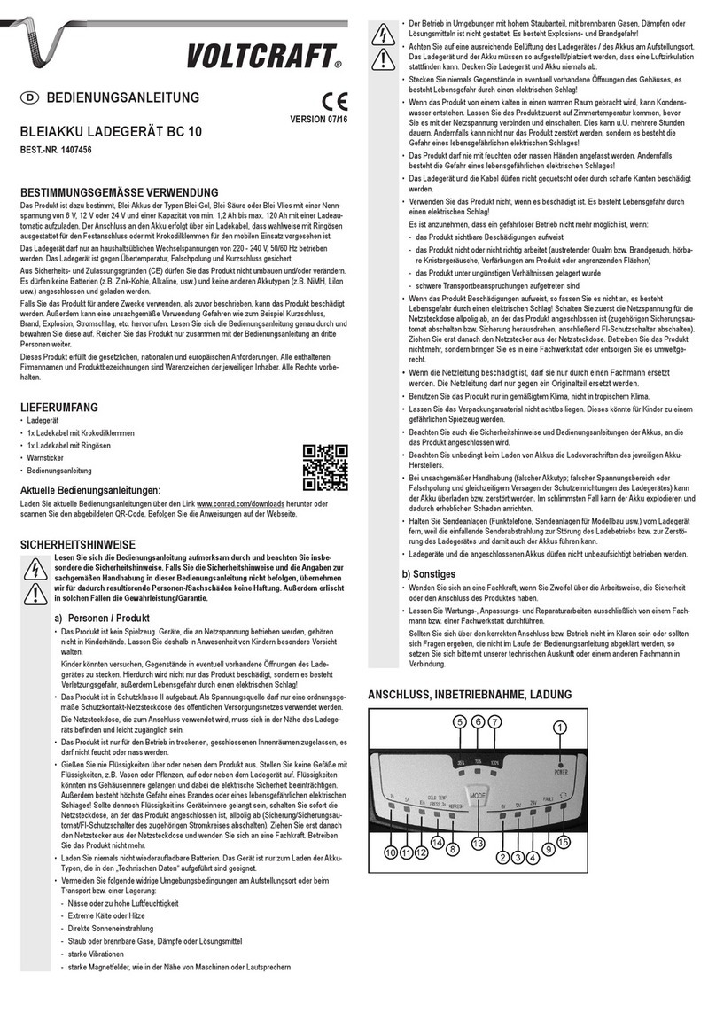 VOLTCRAFT BC-10 User manual VOLTCRAFT BC-10 User manual