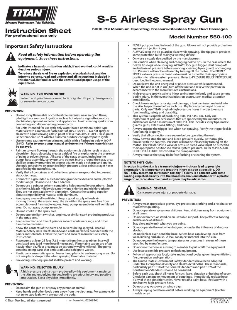 Titan S-5 Series instruction sheet