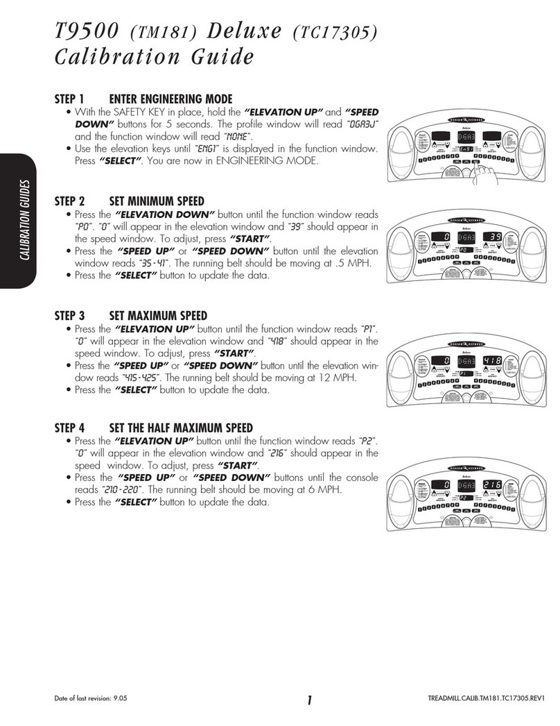 Vision Fitness T9500 Calibration guide Vision Fitness T9500 Calibration guide