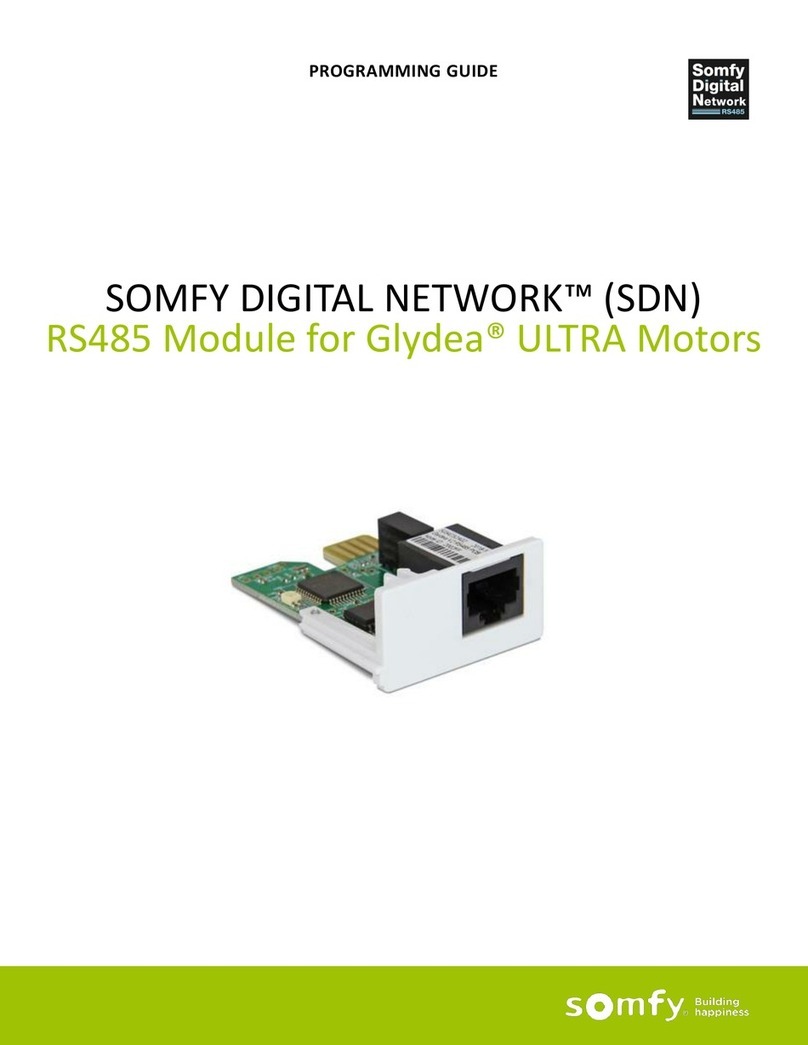SOMFY Glydea ULTRA DIGITAL NETWORK Programming guide